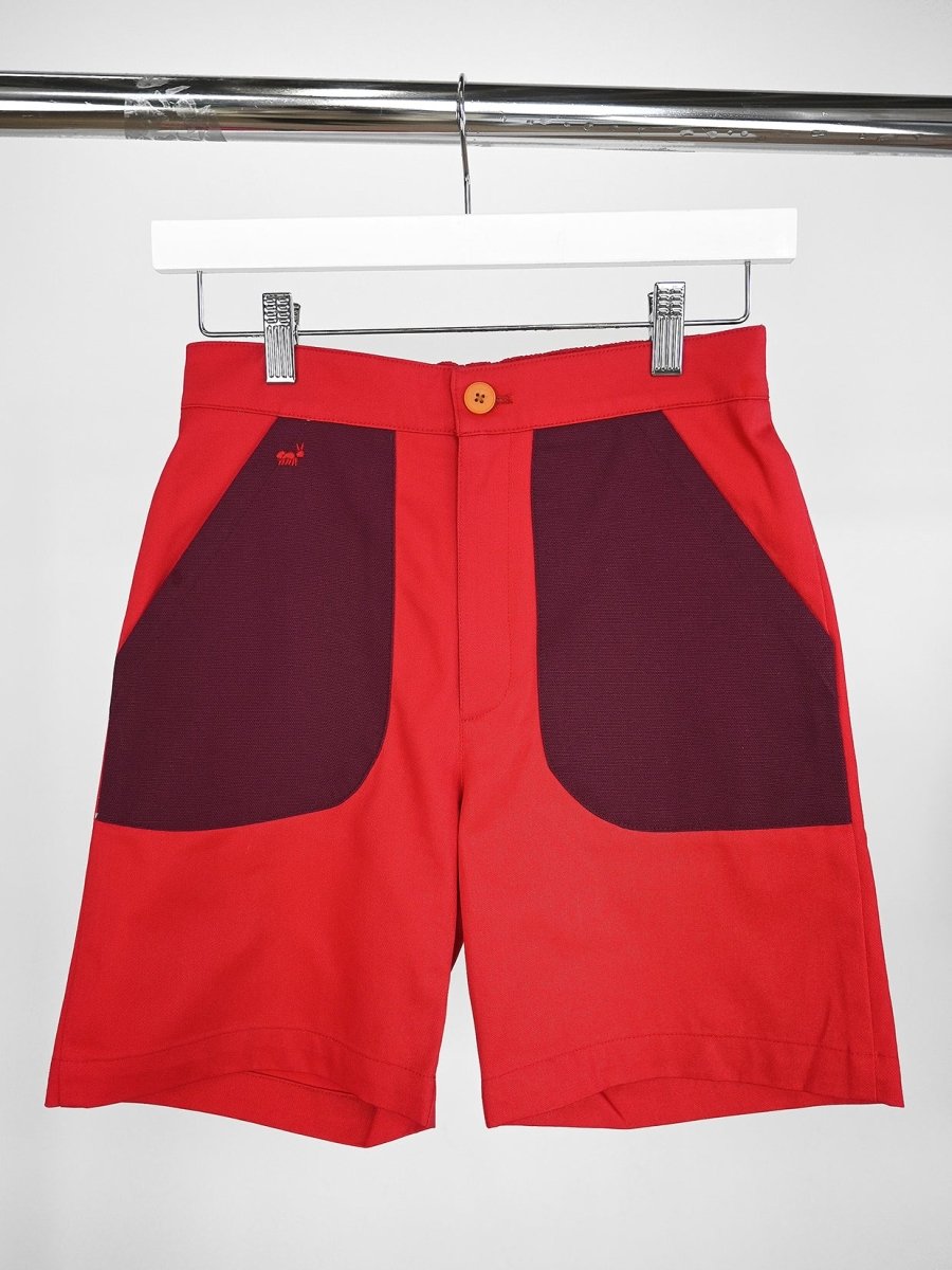 "Red Ant" Shorts - Cherry/Sangria combo. Design by HO HOS HOLE IN THE WALL
