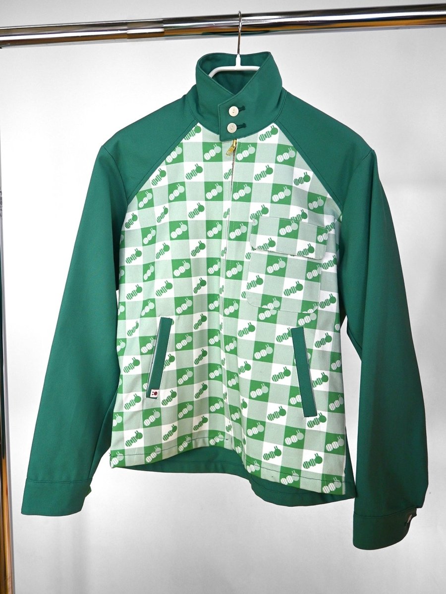 "Caterpillar Gingham" Jacket - Green Duck (ONE-OFF). Design by HO HOS HOLE IN THE WALL