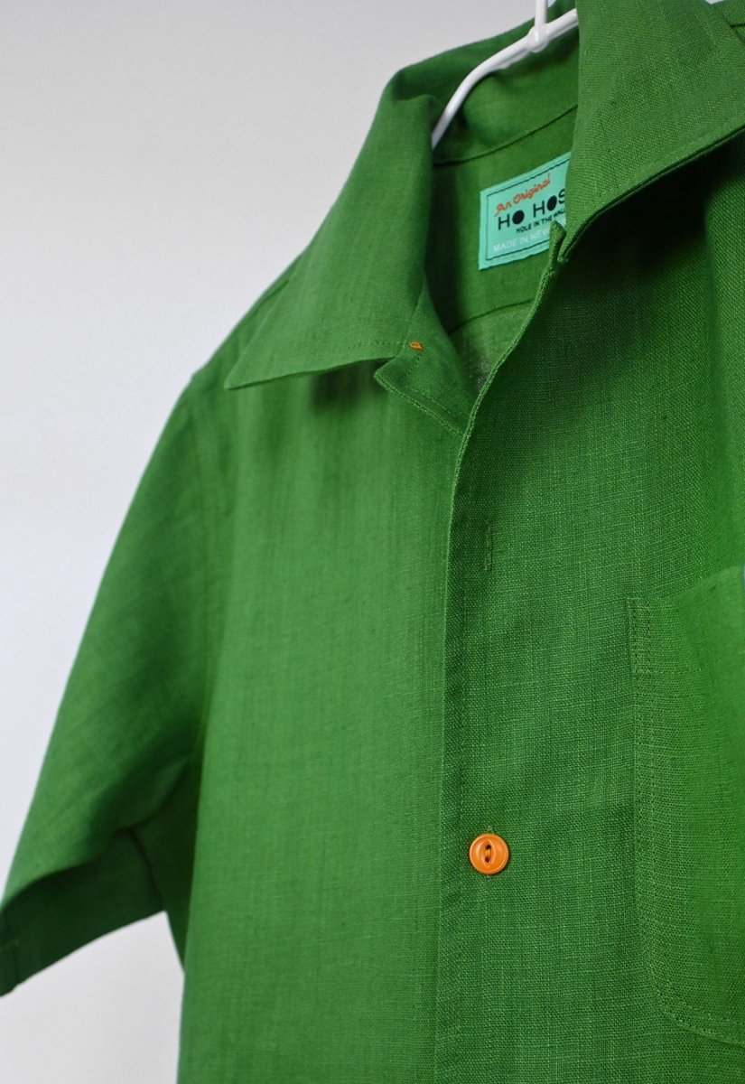 "Tutti Frutti" Linen Shirt - Plantain Green